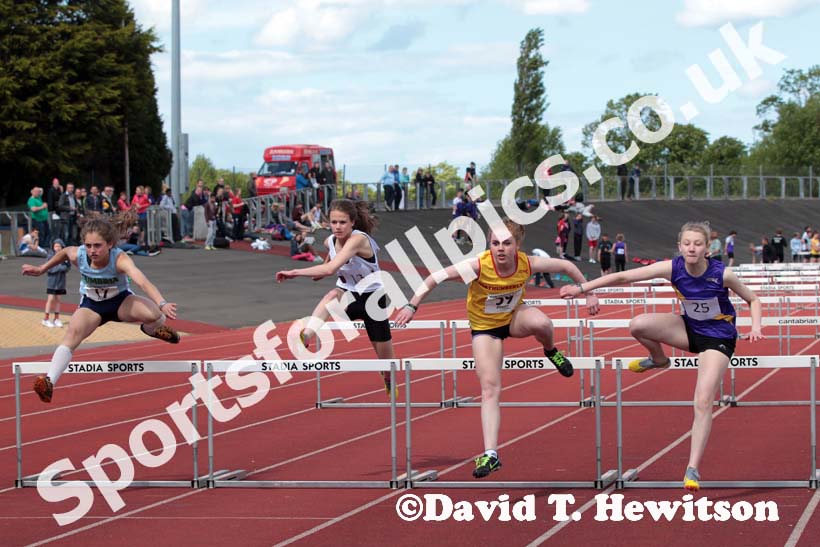 Hurdles at the Annual Inter-Counties Schools, Cleveland v Cumbria v Durham v Northumberland at Claireville Stadium, Middlesbrough
